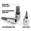 3 Piece 3/8 in. Dr. Brake Caliper Hex Bit Set