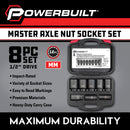 8 Piece 1/2 in. Drive 12 Point Metric Axle Nut Socket Set