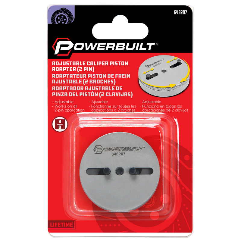 Powerbuilt  Universal 2 Pin Adjustable Disc Brake Pad Caliper Piston Tool