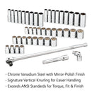 45 Pc. 1/2 in. Drive SAE/Metric Master Mechanics Tool Set