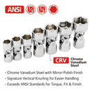 7 Pc. Universal Joint Socket Set - SAE 6 Pt.