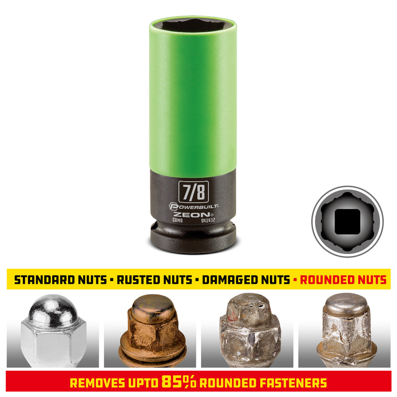 1/2 Inch Drive 7/8 inch ZEON Damaged Lug Nut Remover