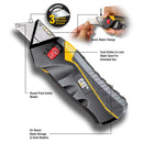 2 Pack - Safety Utility Knife Box Cutter Self-Retracting Blade with 3 Blades