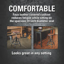 Cat Rustic Designer Shop Stool with Faux-Leather Seat Cushion - 980841ECE