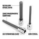 Powerbuilt 3/8 in. Drive X 8mm Extra Long Hex Bit Socket, 4 in. Long - 642333