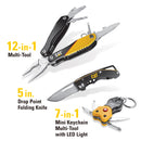 3 Piece Multi Tool and Pocket Knife Gift Set Box