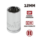 3/8 in. Dr. Sockets - Metric Shallow - 12 Pt.