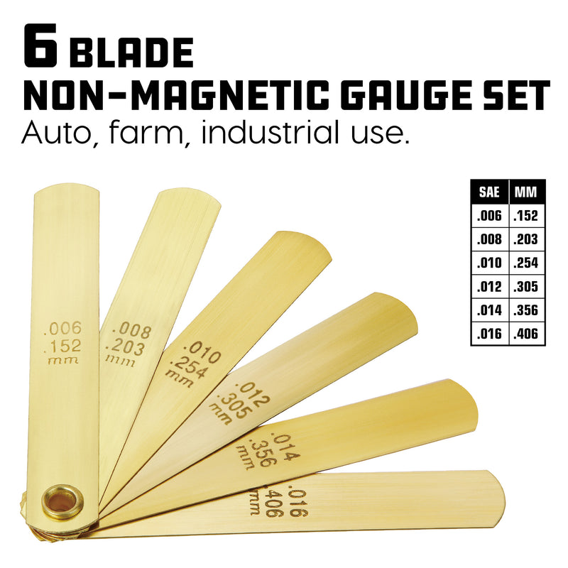 Powerbuilt 6 Blade Non-Magnetic Feeler Gauge - 648519