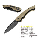 Firma 8 in. Folding Knife -  Black Satin Blade