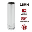 3/8 in. Dr. Sockets - Metric Deep -  12 Pt.