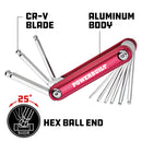 Powerbuilt 9 Piece Ball End Type SAE Folding Hex Key Set - 940953