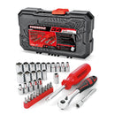 34 Piece 1/4 in. Drive SAE & Metric 6 Pt. Socket Set