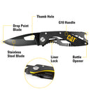 6-1/4 in. Folding Skeleton Knife with Bottle Opener with Black Blade