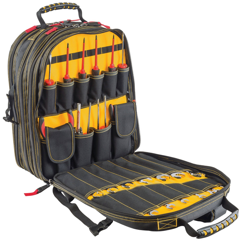 17 in. Pro Tool Backpack 47 Pockets Heavy Duty 1680D Polyester