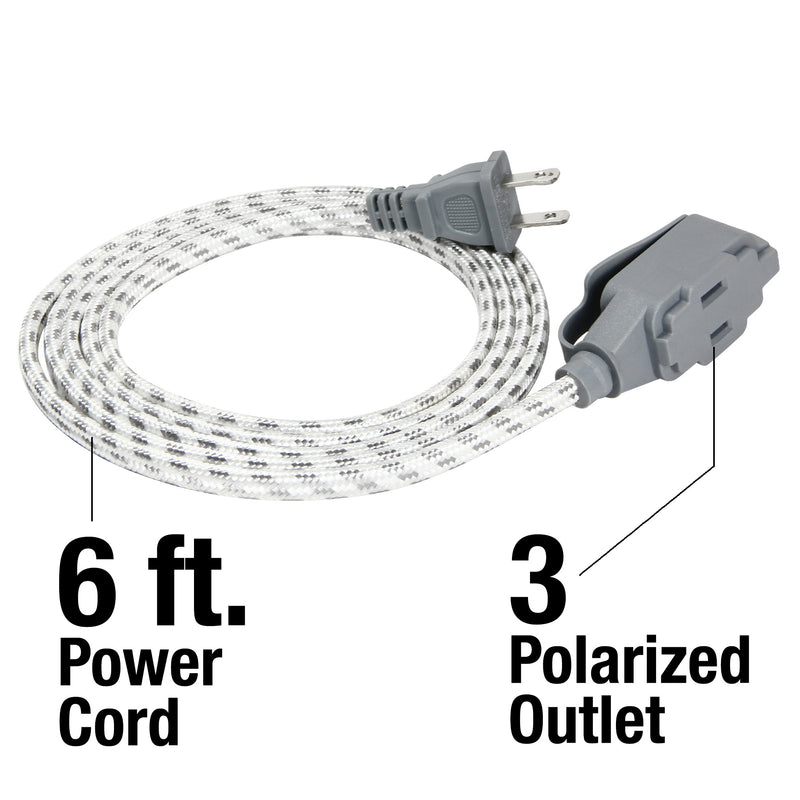 Vision 3 Pack 6 Foot Extension Cords with Three Two Prong Outletsc - 240057
