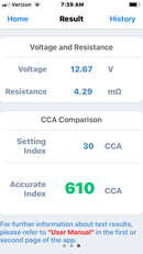 Bluetooth 12V Battery Health Analyzer for iOS Android Smartphones - 240174