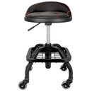 330-LBS Padded Rolling Shop Seat with Lumbar Support