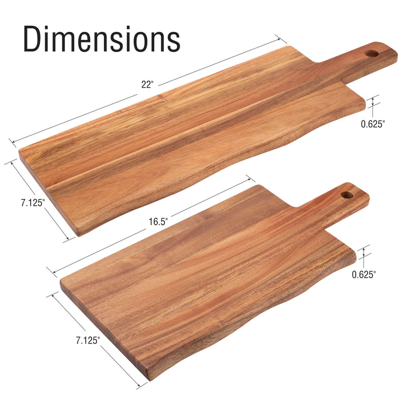 Allspace 2 Pack Acacia Wood Charcuterie Board - 240380