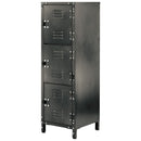 3 Door Steel Locker with Dark Weathered Finish