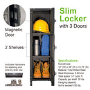3 Door Steel Locker with Dark Weathered Finish
