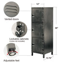 3 Door Steel Locker with Dark Weathered Finish