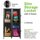 4 Door Steel Locker with Dark Weathered Finish