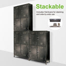 4 Door Steel Locker with Dark Weathered Finish