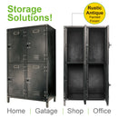 4 Door Steel Locker with Dark Weathered Finish