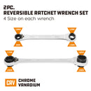 Mastergrip 2 Pc. / 8 Size Metric Reversible Ratchet Wrench Set , Range 8-19 mm