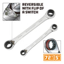 Mastergrip 2 Pc. / 8 Size Metric Reversible Ratchet Wrench Set , Range 8-19 mm