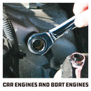 Mastergrip 2 Pc. / 8 Size Metric Reversible Ratchet Wrench Set , Range 8-19 mm