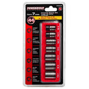 Powerbuilt 7 Piece 3/8 Inch Drive Universal Socket Set with Tray - 642054
