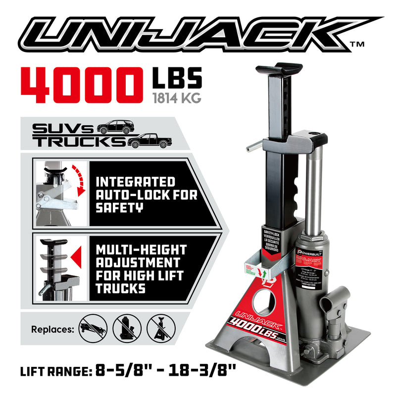 4000 Lb. Unijack Bottle Jack & Jackstand in One