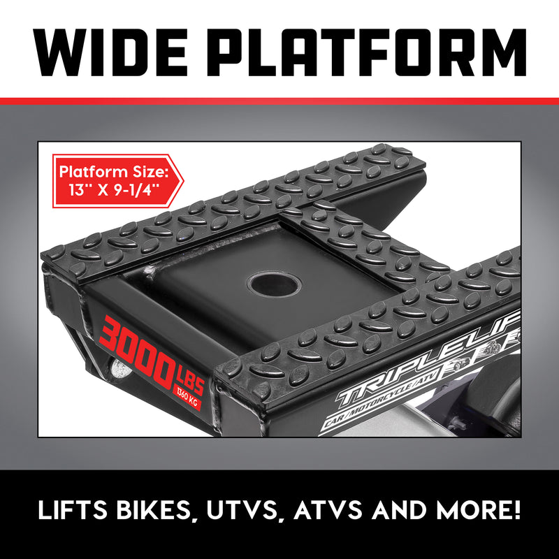 Powerbuilt 3000lbs (1.5 Ton) Big Wheel Off Road Triple Lift - 620613ECE