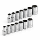 14 Piece 1/4 in. Dr. SAE & Metric 6 Pt. Socket Set