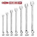 7 Pc. Long Handle SAE Combination Wrench Set