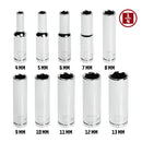 10 Piece 1/4 in. Dr. Metric 6 Pt. Deep Socket Set