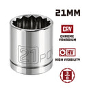 Powerbuilt 3/8 Inch Drive x 21 MM 12 Point Shallow Socket - 641025
