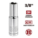 Powerbuilt 3/8 Inch Drive x 3/8 Inch 6 Point Deep Socket - 641200