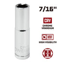 Powerbuilt 3/8 Inch Drive x 7/16 Inch 6 Point Deep Socket - 641201