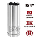 Powerbuilt 3/8 Inch Drive x 3/4 Inch 6 Point Deep Socket - 641206