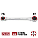 Powerbuilt Ratcheting Double Box-End E-Star Wrench - E6/E8 - 641759