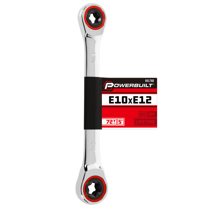 Powerbuilt Ratcheting Double Box-End E-Star Wrench - E10/E12 - 641760