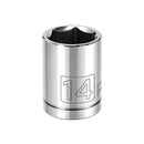 Powerbuilt 1/4 Inch Drive x 14 MM 6 Point Shallow Socket - 641896