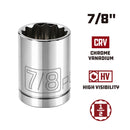 Powerbuilt 1/2 Inch Drive x 7/8 Inch 12 Point Shallow Socket - 642005