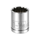 Powerbuilt 1/2 Inch Drive x 1-1/16 Inch 12 Point Shallow Socket - 642008