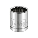Powerbuilt 1/2 Inch Drive x 1-3/16 Inch 12 Point Shallow Socket - 642010
