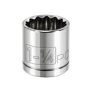 Powerbuilt 1/2 Inch Drive x 1-1/4 Inch 12 Point Shallow Socket - 642011