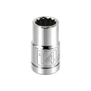 Powerbuilt 1/2 Inch Drive x 14 MM 12 Point Shallow Socket - 642012