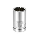 Powerbuilt 1/2 Inch Drive x 17 MM 12 Point Shallow Socket - 642015